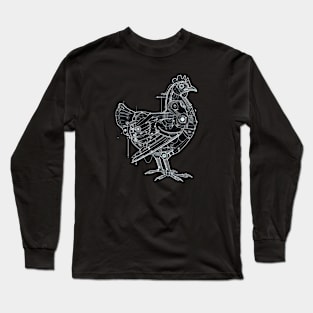 Cyber Chicken Schematic Long Sleeve T-Shirt